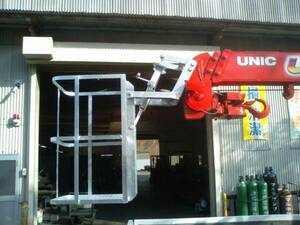  Unic for heights work for gon gong high endurance zinc plating signboard * landscape gardening industry * electrical work [ inspection ] tadano Unic crane old river front rice field 