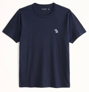 アバクロ*Abercrombie&Fitch*US:XXL/ネイビー/立体アイコンロゴ半袖Tシャツ