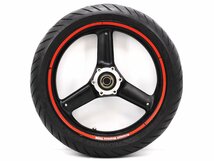 140【評価S】 TRIUMPH デイトナ T595 実動 純正 フロント ホイール MT3.50×17 タイヤ 山5分 120/70 ZR17 トライアンフ Daytona_画像1