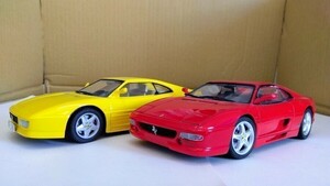 フジミ 1/24 フェラーリ 348 GTB、F355 ベルリネッタ 2台セット 組立完成品 ジャンク