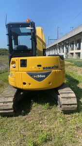 Komatsu 油圧ショベル (Mini Excavator )pc58uu-5-Ac★2015Craneincluded★倍速included★4WAYマルチ★6tonneクラス★ゴムパッド★ヤン★クボタ★日立