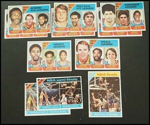 1975-76 Topps NBA finals leaders等 11枚(7種) #1/#2/#4/#5/#6/#188/#189 BASKETBALL トップスカード バスケットボール 284a