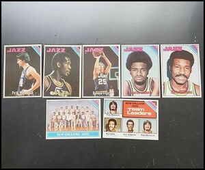 1975-76 Topps JAZZ 7枚 Pete Maravich #36/#75/#91/#127/#163/#182/#214 ABA NBA basketball トップス バスケットボール カード 277a