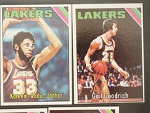 1975-76 Topps LAKERS 9枚 abdul jabbar #34/#52/#90/#110/#179/#177/#195/#125/#212 basketball トップス バスケットボール カード 280a_画像3