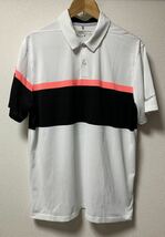 NIKE GOLF ナイキゴルフ　半袖ポロシャツ オフホワイト ピンク 黒　DRYFIT XL_画像1