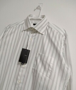 【新品タグ付】Bagutta Milano fit ストライプ ボタンシャツ Lサイズ　バグッタ　長袖シャツ　ワイシャツ CHOYA