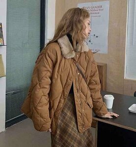 コート 長袖アウター ジャケット 暖かい カジュアル シンプル 秋冬【大きいサイズあり】 M ブラウン