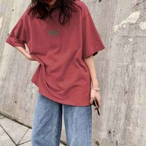 トップス Tシャツ レーディス ゆったり シンプル 英字 デザイン 学生 XL ブラック