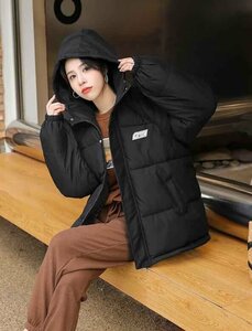 ダウンジャケット コート 暖かい 冬 厚め レディース 大きいサイズあり 2XL ブラック