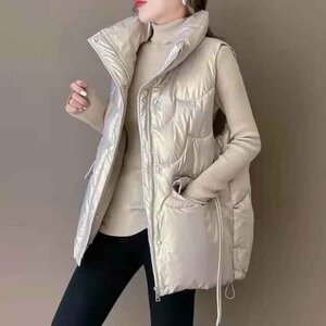 cotton the best winter new work large size equipped down jacket lady's down coat thick protection against cold . manner 3XL champagne 