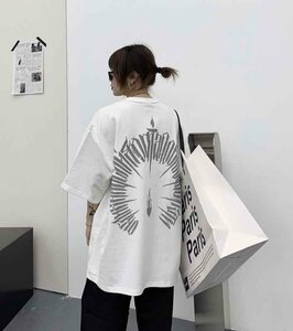 半袖Tシャツ 大きいサイズ 韓国ファッション レディース 2XL ホワイト