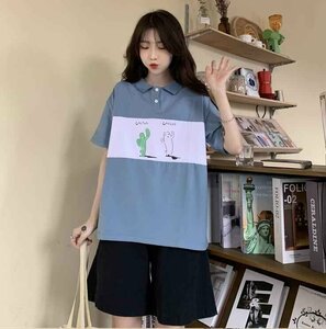 韓国風 レディース 半袖Tシャツ 新しい夏 気質 ファッションTシャツ 学生ポロシャツ M ホワイト