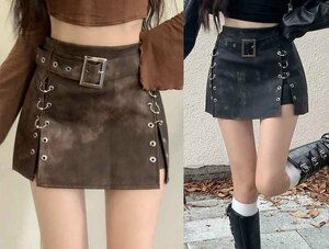  miniskirt tight skirt simple casual bottoms lovely S Brown 
