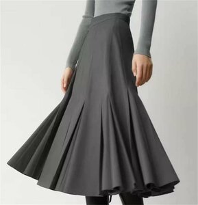 ロングスカート Aラインスカート シンプル カジュアル 無地 かわいい きれいめ オフィスカジュアル 大きいサイズあり XL ブラックグレー