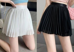 全2色 ミニスカート フリル プリーツスカート シンプル きれい かわいい フリー ホワイト