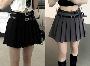  all 2 color miniskirt frill switch slim put on .. belt attaching sweet series S gray 