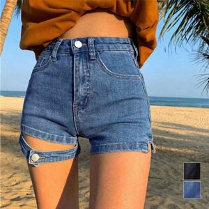  Denim брюки пляж шорты мини длина Denim брюки hot брюки American Casual Denim Dance брюки L индиго 