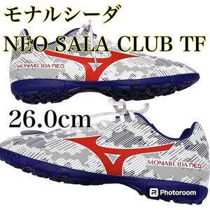 [ミズノ] フットサルシューズ モナルシーダ NEO SALA CLUB TF 26.0cm 3E 白 紐ぐつ