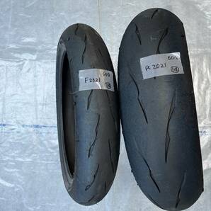 ブリヂストン バトラックス BRIDGESTONE RACING BATTLAX R11 前後セット 120/600 180/640 R6 CBR 2021年製造 60分使用 ⑭の画像1