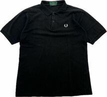 FRED PERRY ☆ ポイント刺繍◎ ヘビロテ 半袖 ポロシャツ ブラック M 春夏 アメカジ ストリート 古着 人気 フレッドペリー フレペリ■BH152_画像2