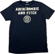 Abercrombie&Fitch ☆ フロントロゴ◎ ネイビー 半袖 Tシャツ XL 春夏 アメカジ 大人カジュアル 古着 アバクロンビー＆フィッチ■BL130_画像2