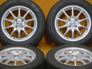 超美品 バリ溝【2022年製ブリヂストンブリザックVRX2 175/65R15】軽量15インチ 5.5J+45 PCD100-4H アクア ヤリス フィット スイフト IQ