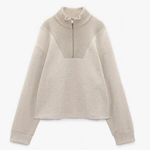 ZARA ジップアップ ソフトスウェットシャツ