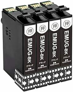エプソン(EPSON)用 マグカップ MUG-BK 互換インクカートリッジ 4本セット ブラック 単品 対応機種:EW-052