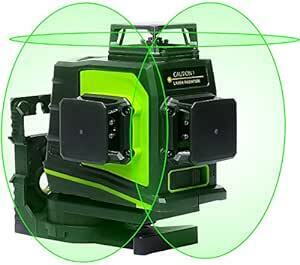 Huepar 3x360° レーザー墨出し器 グリーン 緑色 レーザー クロスライン 大矩 フルライン照射モデル 自動補正 2電源