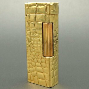 【18k】dunhill ダンヒル クロコダイル柄 アウタージャケット 18k ガスライター 箱なし ※着火未確認 ◆おたからや【◎B-A27173-1】同梱-2