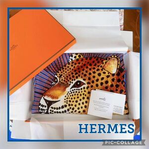 ●未使用品！●HERMES プティアッシュ ショートポンチョ ヒョウ 動物 エルメス 空調対策