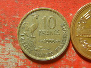 外国・フランス／１０フラン・アルミニウム青銅貨（1955年）　24050102