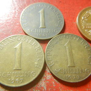 外国・オーストリア／１シリング・アルミニウム青銅貨３枚 240502の画像3