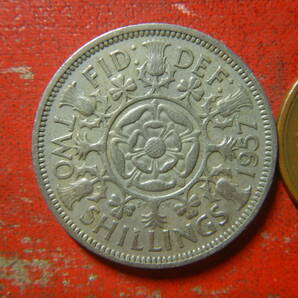 外国・イギリス／１フローリン（２シリング）白銅貨：チューダー家の薔薇（1957年） 240504の画像1