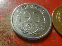 外国・デンマーク／２５オーレ白銅貨（1966年）　240507_画像3
