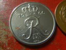 外国・デンマーク／２５オーレ白銅貨（1966年）　240507_画像4