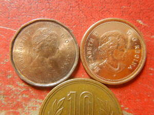 外国・カナダ／１セント硬貨（1982・2003年）　240509