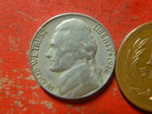 外国・USA／ジェファーソン５セント白銅貨（1958年D）　240508