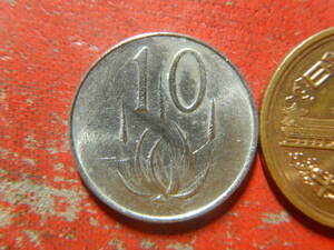 外国・南アフリカ／１０セント・ニッケル貨（1965年）　240519