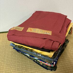 小紋　着物　まとめて　10品　リメイク 材料 ハンドメイド 生地　着付け練習　洗える着物　絹　化繊　A146