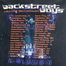 90s ビンテージ BACKSTREET BOYS BSB バックストリートボーイズ 1999 INTO THE MILLENNIUM TOUR ツアー プロモ Tシャツ 黒 ブラック XL_画像8