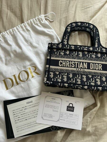 鑑定済み美品 クリスチャン ディオール Christian Dior オブリーク ブックトート ミニバッグヴィトン