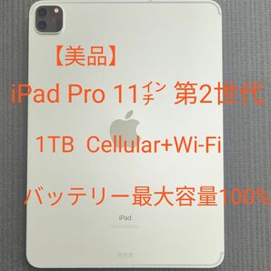 【美品】iPad Pro 11インチ 第2世代 1TB Cellular + Wi-Fiモデル バッテリー最大容量100%