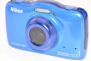 【外観特上級】Nikon ニコン COOLPIX S32 コンパクト デジタルカメラ 防水カメラ ブルー　#s6544