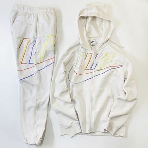 NIKE ナイキ フューチュラ ロゴ クルースウェット ジョガー 上下セット 白 L DX0530/0548-030 24-0515-1-1/2②