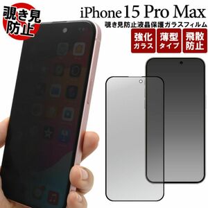 iPhone 15 Pro Max 覗き見防止液晶保護ガラスフィルム