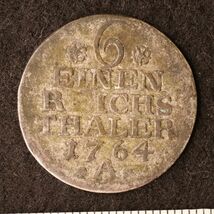 ドイツ プロイセン王国 フリードリヒ2世時代 1/6ライヒスターラー銀貨（1764）[E2416]コイン_画像2