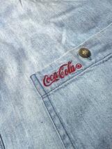 希少 Coca Cola コカ・コーラ ボタンダウン デニムシャツ 刺繍　XL　ブルーデニム　vintage_画像6