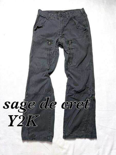 BEAMS　sage de cret サージュデクレ ミリタリー ギミック カーゴパンツ　y2k　S