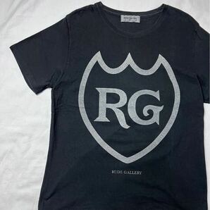 美品　RUDE GALLERY 　ルードギャラリー　LABEL BIG SILHOUTTE TEE　ブラック　M